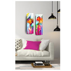 Par De Quadros 20x60  Papoulas Coloridas