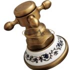 Par De Registros De Bancada Vintage 1/2" Bronze C/ Porcelana