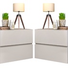 Par Mesa De Cabeceira Eros 45 Off White Suspenso Quarto