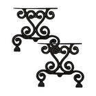 Par Pé De Banco Churrasqueira Em Ferro Fundido 37x38cm