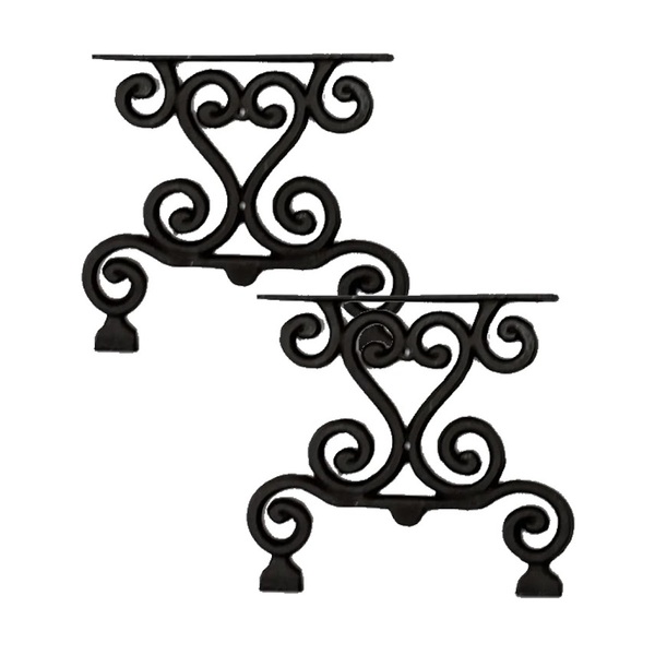Par Pé De Banco Churrasqueira Em Ferro Fundido 37x38cm