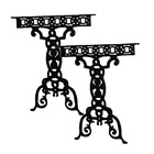 Par Pé De Mesa Base Vila Rica Em Ferro Fundido 74x67cm