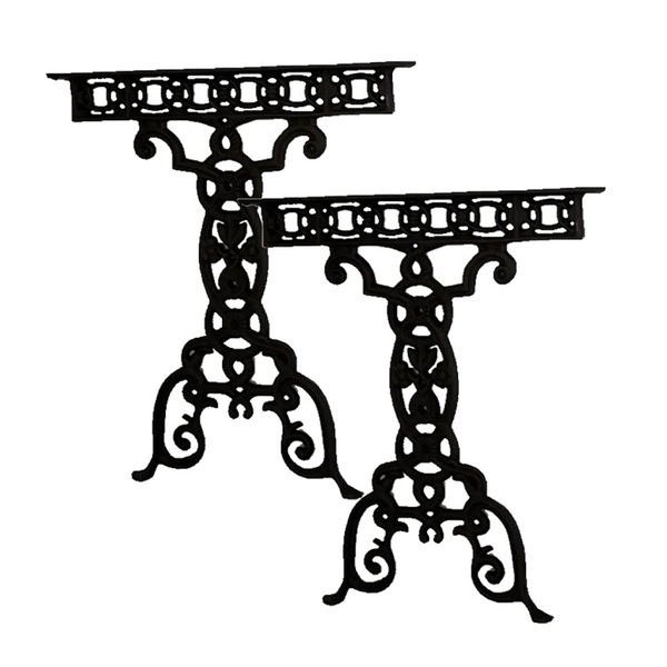 Par Pé De Mesa Base Vila Rica Em Ferro Fundido 74x67cm