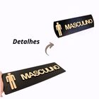 Par Placas Sinalização Banheiro Feminino Masculino Madeira