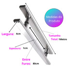 Par Puxador Inox Barra Chata Porta Correr Madeira Vidro 1 Mt