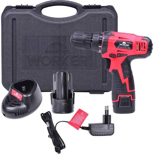 Parafusadeira E Furadeira A Bateria 10 8v 17 Peças Worker