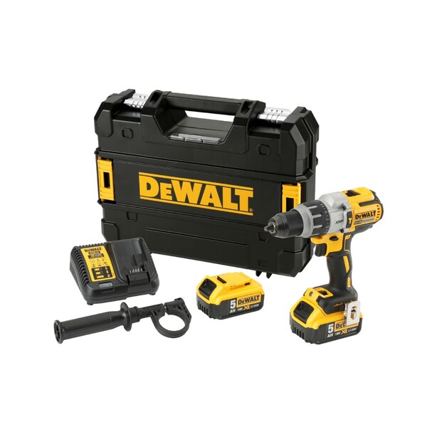 Parafusadeira e Furadeira de Impacto Dewalt com 2 Baterias (DCB205) Carregador Bivolt (DCB1104) 20V 1/2" DCD996P2T-BR