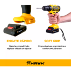 Parafusadeira E Furadeira Hawk 20v Impacto – Bateria Li-íon 1