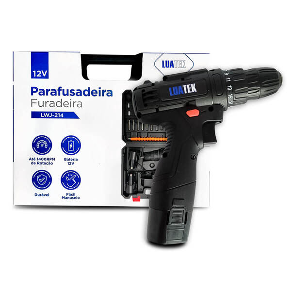 Parafusadeira Furadeira 12v Completa Com Acessórios Dia Dia