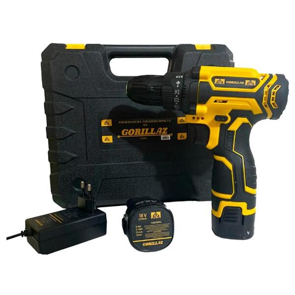Parafusadeira Furadeira 18v Gorillaz 2 Baterias