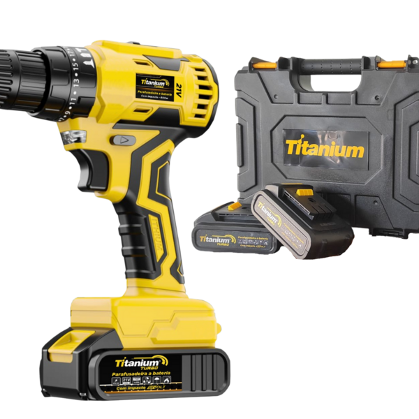 Parafusadeira Furadeira 21v Impacto Brushless 2 Baterias Tita