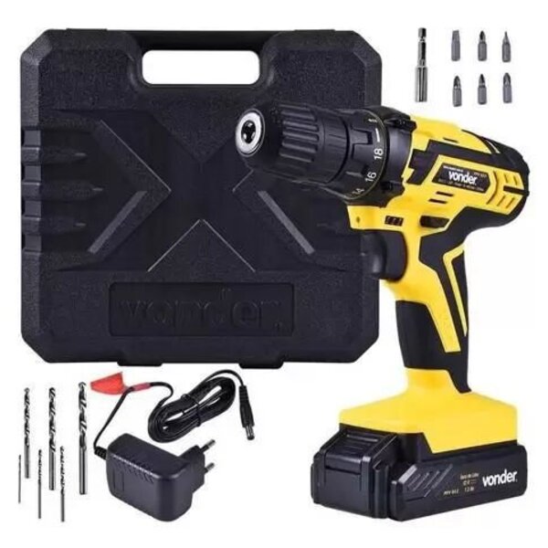 Parafusadeira/furadeira À Bateria 12v Carregador Bivolt Auto