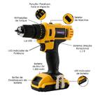 Parafusadeira Furadeira À Bateria Trevalla + Jogo De Ferramen