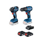 Parafusadeira e Furadeira Bosch com Impacto a Bateria Brushless com Carregador 18V 1/2'' GSB 185-LI + GDR