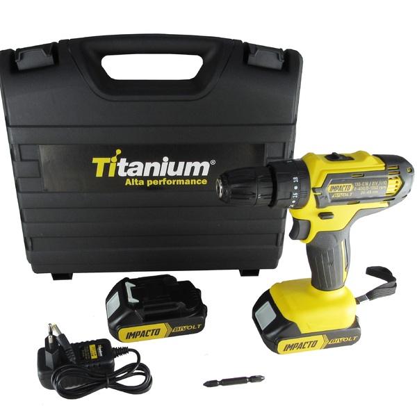 Parafusadeira Furadeira De Impacto 21v Maleta 2 Baterias Tita