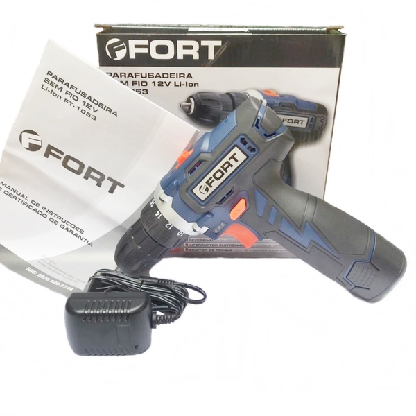 Parafusadeira Furadeira S/ Fio 12v Li-ion Bivolt Fort Ft-1053