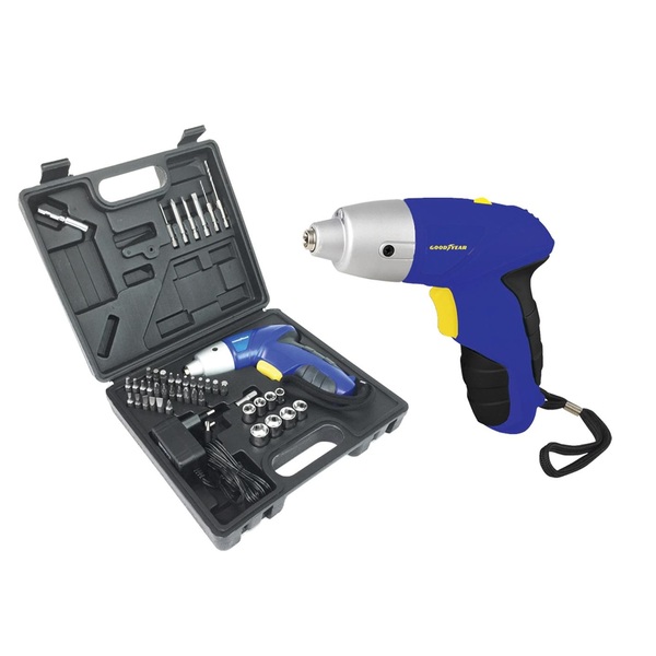 Parafusadeira Goodyear Sem Fio 4,8v Maleta 44peças Bivolt