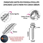 Parafuso 3,5x13 Cabeca Panela Phillips A/a - Caixa C/500 Un