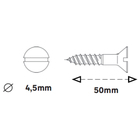 Parafuso de Aço Carbono para Madeira 4,5x50mm Soberba Chata Fenda Granel