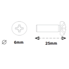 Parafuso de Aço Carbono para Metal 6x25mm Máquina Panela Philips Granel