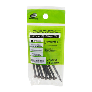 Foto de Parafuso Aço para Drywall 4,3x70mm Agulha 10 peças