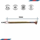 Parafuso Chipboard Cabeça Chata Phillips Bicromatizado 6,0x90