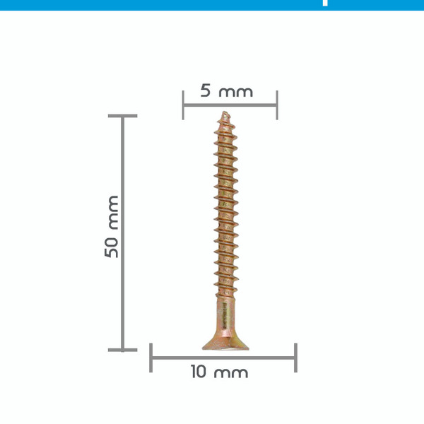 Parafuso Chipboard Philips 5,0 X 50 Mm Ferro 200 Pecas