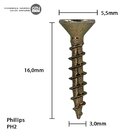 Parafuso Chipboard Phillips Bicromatizado Stein Cento 3.0x16
