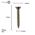 Parafuso Chipboard Phillips Bicromatizado Stein Cento 3.5x25