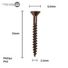 Parafuso Chipboard Phillips Bicromatizado Stein Cento 3.5x30