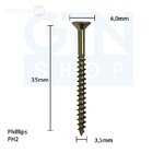 Parafuso Chipboard Phillips Bicromatizado Stein Cento 3.5x35