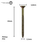 Parafuso Chipboard Phillips Bicromatizado Stein Cento 3.5x40
