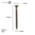 Parafuso Chipboard Phillips Bicromatizado Stein Cento 4.0x45