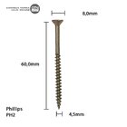 Parafuso Chipboard Phillips Bicromatizado Stein Cento 4.5x60