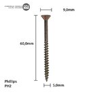 Parafuso Chipboard Phillips Bicromatizado Stein Cento 5.0x60