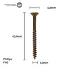 Parafuso Chipboard Phillips Bicromatizado Stein Cento 6.0x60