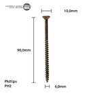 Parafuso Chipboard Phillips Bicromatizado Stein Cento 6.0x90