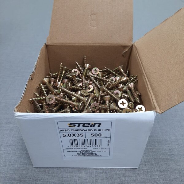 Parafuso Chipboard Phillips Stein 5.0x35 Caixa 500 Pçs
