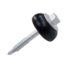 Parafuso Costura de Telhas Metal Aço 2" 1/1 25mm com Arruela 100 peças Auto Brocante Sextavado Ajover