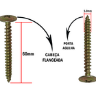 Parafuso de Aço para Madeira Flangeado Chipboard 5,0 X 60 Mm