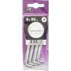 Parafuso de Gancho 6x60mm 4 unidades Standers