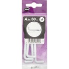 Parafuso de Gancho Aço Branco 4,5x60mm 4 unidades Standers