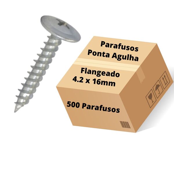 Parafuso Drywall Forro Madeira Flangeado 4,2x16mm 500 Pç
