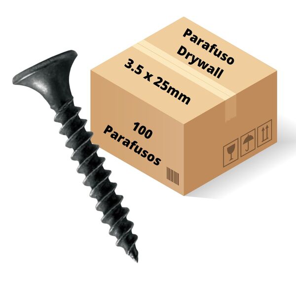 Parafuso Drywall Ponta Agulha Gesso Forro Gn 3,5x25mm 100 Pç