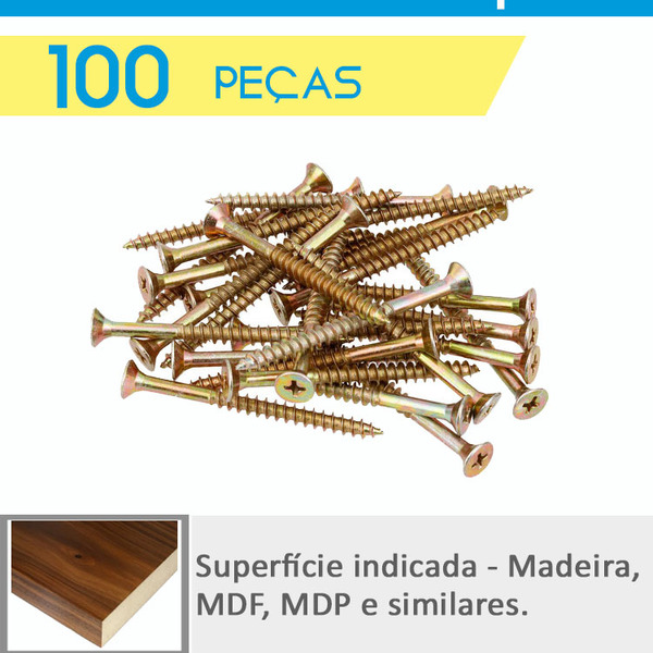 Parafuso Grande Philips 6,0 X 100 Mm Chipboard 100 Pecas