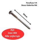 Parafuso Inox Sextavado Rosca Soberba 1/4m6 X 60mm Com 50pçs