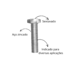 Parafuso Sextavado Nc Rosca Inteira 100 Peças Wm 5/8x1.1/2