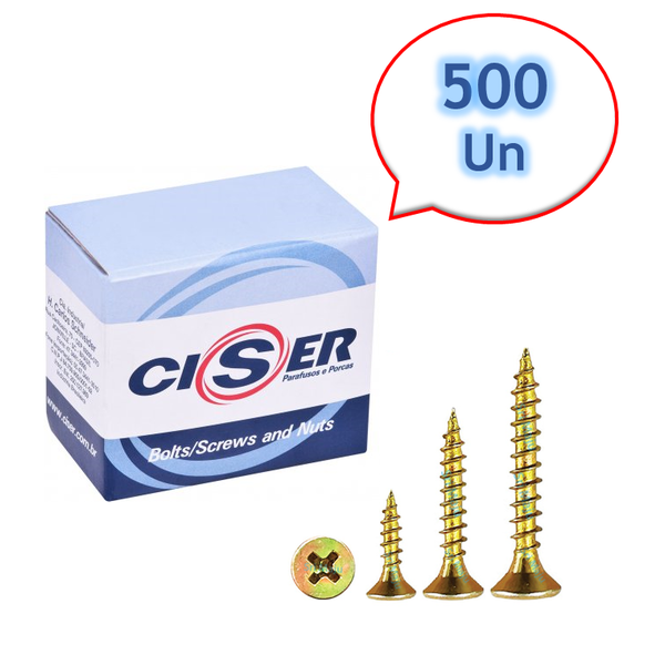 Parafusos Chipboard Chata Ciser 4.5x35 - 500 Peças