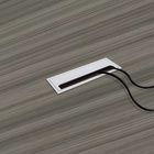 Passa Fio Cabo Alumínio Fosco Quadrado Mesas 80x160mm