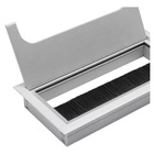 Passa Fio Cabo Alumínio Fosco Quadrado Mesas 80x160mm